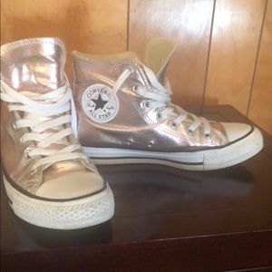 Rose gold metallic Converse